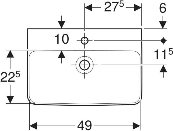 Geberit Waschtisch Renova Compact Hl Ohne Berlauf Mm Breit Wei