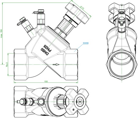 Ov Strangregulierventil Hydrocontrol Vtr Pn Rotguss Messventile Dn