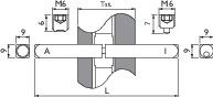 Panic pin NW-400-92 square 9 mm locks with split follower TECWERK