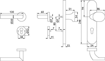 Zestaw ochronny łączony NW-103-2 stal szlachetna 72 mm 36–53 mm TECWERK