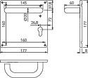 Wide backplate handle fittings NW-405-5 stainless steel matt WC WC handle set wi