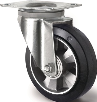 Schwerlastlenkrolle D.250mm Trgf.500kg Lenkrolle Elastikgummi 135mm