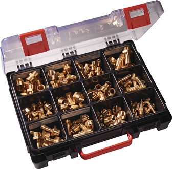 Boîte assortie pcs. tournées en laiton 120 pcs. TECWERK