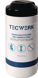 Handreinigungstuch Wet Hand & Tool gebrauchsfertig 75 Tücher/Box TECWERK