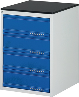 Schubladenschrank BK 650 H820xB580xT650mm grau/blau 5 Schubl.Einfach.TECWERK