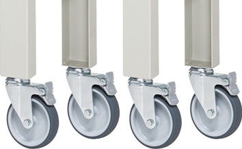 Rollen-Satz 4 Lenkrollen m.Festst.D.125mm f.Werktische H.750-1100mm TECWERK