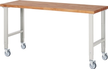 Werkbank B2000xT700xH950-1000mm Buche massiv lichtgrau TECWERK