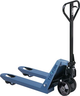 Transpalette L.fourch.800 mm cap.charge 2500 kg acier bleu pigeon, RAL 5014 PUR/