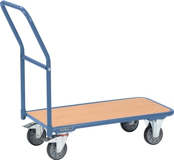 Platformwagen laadvlakken L1000xB600 mm stalen buis duifblauw, RAL 5014 drgverm.