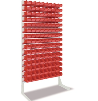 Magazijnrek eenzijdig H2010xB1010xD400mm 135 x MK5 rood lichtgrijs, RAL 7035