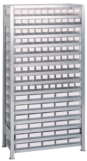 Steckregal H2000xB1000xT400mm Anbauregal 16 Stahl-Bd.90x3,30x4 transp.TECWERK