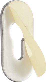 Adhesive rosette 2076 stainless steel 60 thickness of shield 3 mm blank oval TEC