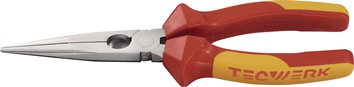 Flachrundzange L.200mm ger.VDE Mehrkomp.-Hüllen TECWERK
