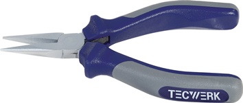 Elektronik-Spitzzange Gesamt-L.130mm ger.geschwärzt Mehrkomp.-Hüllen TECWERK