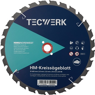 Tischkreissägeblatt AD 500mm Z.36 HB Schnitt-B.3,8mm TECWERK