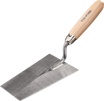 Bernse pleistertroffel lengte 140 mm breedte 85 mm roestvrij, m. beukenhouten he