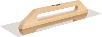 Platoir suisse longueur 500 mm largeur 130 mm inoxydable, manche de bois de hêtr