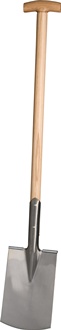 Bauspaten 285x185mm m.Trittschutz u.Eschen-T-Stiel TECWERK