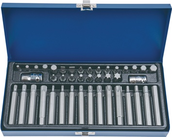 Kraftschraubersatz 40-tlg.lang,Schlitz/PH/i6-KT./XZN/T TECWERK