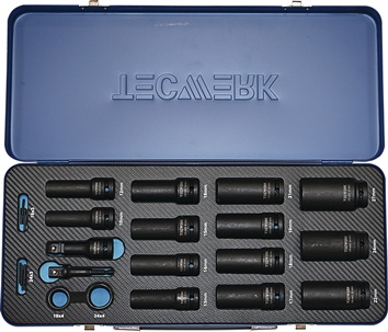 Kraftstecknusssatz 35-tlg.1/2 Zoll lang,6-kant TECWERK