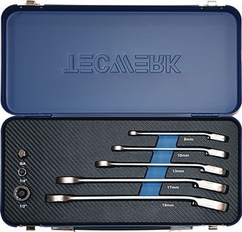 Maulringratschenschlüsselsatz 8-tlg.SW 8-19mm umschaltb.TECWERK