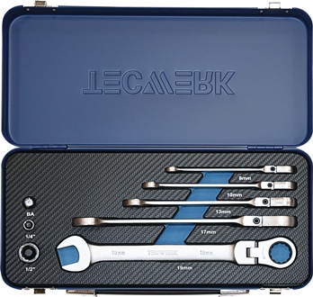 Maulringratschenschlüsselsatz 8-tlg.SW 8-19mm Rings.flex.TECWERK