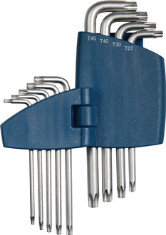 Offset screwdriver set 9-part T9–T45 plastic holder TECWERK