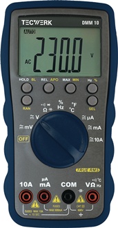 Miernik uniwersalny DMM 10 0–600 V AC/DC TRUE RMS TECWERK