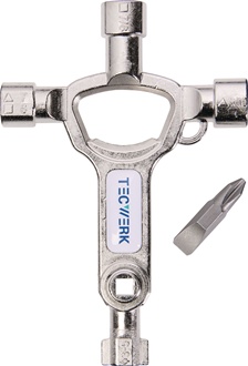 Klucz do szaf rozdzielczych 9 funkcji wbud. otwieracz do butelek TECWERK