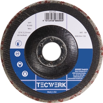 Vlies-Kompaktscheibe BUF014 D.125mm Bohr.22,23mm m.Fiberglasrücken anth.TW