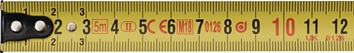 Mètre-ruban de poche longueur 5 m largeur 19 mm mm/cm EG II plastique chrome TW