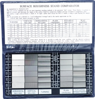 Plaque pour rugosité de surfaces RUGOTEST zone de comparaison Ra 0,05-12,5 µm no