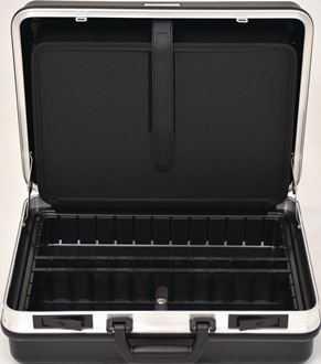 Schalenkoffer B490xT188xH365mm m.Wkz.taschen 24,5l ABS-Ku.Alu-Rahmen TECWERK