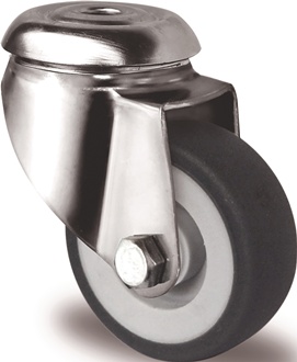 Zwenkwiel wiel d. 50 mm draagvermogen 50 kg achtergatbevestiging polypropyleen g