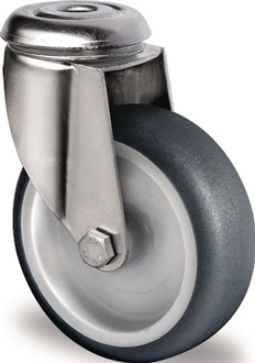 Rouleau de renvoi D. de la roue 75 mm cap. charge 75 kg fixation par perçage du