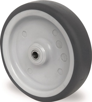 Roue de rechange D. de la roue 125 mm cap. charge 100 kg TPE gris D. d’axe 8 mm