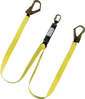 Bandfalldämpfer H100 TWIN Lanyard Rebar Hook L.1,8m EN354,EN 355