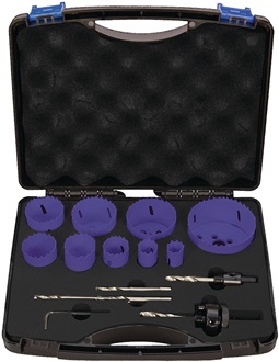 Zestaw otwornic 13-części 19–68 mm głębokość cięcia 38 mm HSS-Co8 PROMAT