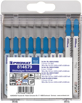 Assortiment de lames de scies sauteuses 10 pièces pour métal PROMAT
