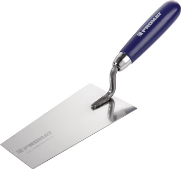 Bernse pleistertroffel lengte 160 mm breedte 85 mm roestvrij, m. beukenhouten he