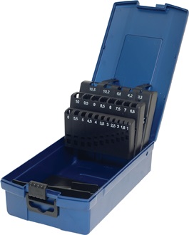 Coffret vide adapté à foret hélicoïdal DIN 338 dimension 1-10,5 mm montant à 0,5
