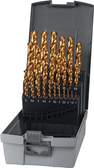 Zestaw wierteł krętych DIN 338 typ UNI śred. znamionowa 1-13 x 0,5 mm HSS-Co TiN