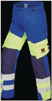 Warnschutzbundhose TEAMWORK 2499 Gr.48 481-kornblau-leuchtgelb ROFA