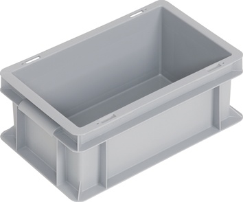 Transportbehälter L300xB200xH120mm grau PP Muschelgr.Seitenwände geschl.PROMAT