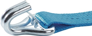 Lashing strap DIN 12195-2 length 10 m width 50 mm with ratchet + claw hook with