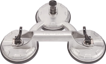 Ventouse de levage cap. charge 100 kg D. de la tête 118 mm 3 têtes alu TECWERK