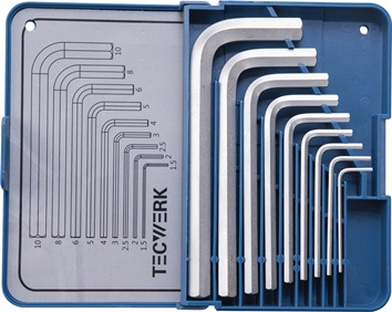 Haakse schroevendraaier-set 9-delig opklapbare cassette SW 1,5-10 mm kort S2-sta