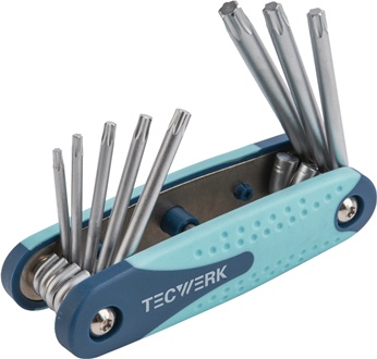 Schroevendraaier-set 8-delige handklaphouder T9-T40 S2-staal TECWERK