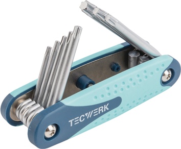 Schroevendraaier-set 8-delige handklaphouder T9-T40 S2-staal TECWERK
