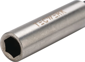 Bithouder 1/4 inch F 6,3 1/4 inch C 6,3 magneet lengte 60 mm TECWERK